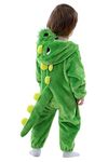 LOLANTA Unisex Baby Dinosaur Dragon Costume,Toddler One-Piece Hooded Animal Fancy Dress Romper(2-3 Years,Green,Tag 100)