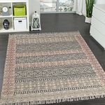 SAMURAI HOME Handwoven Rugs 6x8 Feet | Indian Dhurrie Cotton Block Printed Non Shedding Area Rugs for Living Room, Bedroom, Hall, Office - Style 10