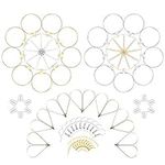 60 Pcs Earrings Beading Hoop Set for Jewelry Making,Earring Finding Triangle Teardrop Round Beading Hoop Earrings Bulk with 60 Pcs Earring Hooks and Backs for DIY Craft Earring Jewelry Making