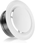 8 Inch Air Vent Covers, HG Power ABS Adjustable Soffit Vent, Round Ceiling Diffuser for Living Room, Closet, Bathroom, Kitchen, Ventilation Use, White - Opening Size 7.32"