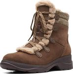 Clarks Women's Aveleigh Zip Warmlined Waterproof Fashion Boot, Taupe Waxy Suede, 7 Narrow