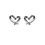 Reffeer 925 Sterling Silver Tiny Heart Stud Earrings for Women Girls Love Heart Stud Earrings (D-Black Gold)