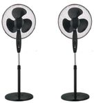 DID | Set of 2 Heavy Duty Oscillating Pedestal Fan | 16" Head with Adjustable Tilt Angle & Height | 3 Speed Settings | Steady Round Base | Ideal for Home & Office