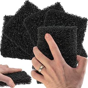 Restaurant-Grade Griddle Cleaning Pads 5 Pack. Use on Metal Grills, Cast Iron Cooktops & Stainless Steel Flat Tops. Quickly Cleans & Scours Baked-On Grease & Carbon. Heavy Duty, 46 Grit Scouring Pads.