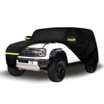 Waterproof Car Covers for 2021-2024 Ford Bronco 2 Door(Black) 210T Custom Outdoor Storm Hood