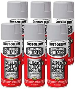 Rust-Oleum 249331-6PK Automotive Rusty Metal Primer Spray Paint, 12 oz, Light Gray, 6 Pack