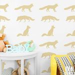 Fox Decor Stencil. Woodland Nursery Room Pattern. Bespoke Wall Decorating. Paint Fabric & Furniture Decor. Reusable Decor & Craft. Ideal Stencils Ltd. (Small (See Images))