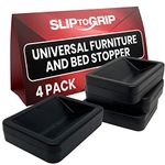 SlipToGrip Premium Bed Wheel Stoppers - Versatile Casters for Furniture, Fits All Furniture Wheels, Chair, Sofa, Bed Table, Keep Cup Secure with Our Rubber Wheel Stoppers for Furniture - Black, 4 Pack