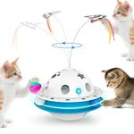 3 in 1 Smart Cat Toys, Interactive Cat Toys, Automatic Cat Toy for Indoor Cats, Kitten Toys, Auto On/Off, Fluttering Butterfly, Random Moving Ambush Feather