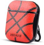 HIDAHE Airpods Case, AirPods Cases Cool, Airpods Skin, Airpods Accessories, Basketball Pattern Leather Case Cover Men Boys Hard Case for Airpods 1 & 2 Charging Case, Sport Basketball