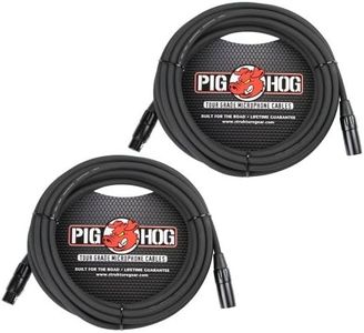Pig Hog XLR Male to Female 25 Foot Tour Grade Microphone Cable, Black