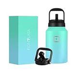 Insulated Water Bottle with 2 Lids - 128oz (1 Gallon / 4L) - Cold 24hrs & Hot 12hrs Drinks - Vacuum Leakproof Double Walled Stainless Steel - Travel Sports Gym Camping & Hiking Hydration Flask