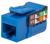 CAT6 RJ45 Keystone Jack, V-Max Series - Blue Color - (50 pack)