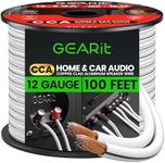 12AWG Speaker Wire, GearIT Pro Series 12 AWG Gauge Speaker Wire Cable (100 Feet / 30.48 Meters) Great Use for Home Theater Speakers and Car Speakers White