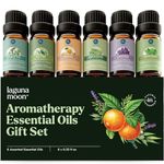 Lagunamoon Aromatherapy Essential Oils Gift Set,100% Pure Premium Therapeutic Grade Oils kit -Lavender, Tea Tree, Eucalyptus, Lemongrass, Orange, Peppermint