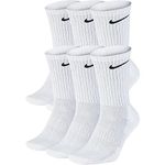 Nike Everyday Cushion Crew Socks, Unisex Nike Socks, White/Black, M (Pack of 6 Pairs of Socks)