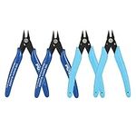 CYH Mini Wire Cutters - 4 Pcs Snips Cutter - Side Cutters Electrical Wire Cable Cutters - Flush Cutters with Non-Slip Soft Handle - for Jewelry Craft DIY Model-Making, Light Blue