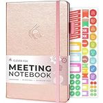 Clever Fox Meeting Notebook – Work & Business Organizer with Notes & Action Items – Notepad for Project Management & Meetings, A5 (Rose Gold)