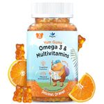 Physis Kids Vitamins & Omega 3 Gummies | Toddler Vitamins Age 2+ | Immunity Development Cognition | Children’s Multivitamins | Kids Gummies | 30 Natural Orange Soft Chews | Yum Gum Hero Buddy Bear