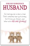 Husband Christmas Card, Grumpy Greetings Cards Husband Card, Suitable for Husband Anniversary Card, Birthday Card Husband, Husband Valentines Card, Father's Day, Husband Father's Day Card