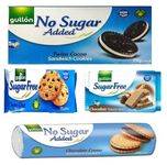 Gullon Sugar Free Mixed Chocolate Variety Selection Biscuits, Cocoa Sandwich, Chocolate Wafer, Chocolate chip cookies, Cream sandwich cookies, Perfect for sharing & Gifting (1 Bundle)