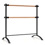 GYMAX 4 FT Double Ballet Barre, Freestanding Portable Ballet Bar with 4-position Adjustable Heights, Fitness Dance Bar for Stretch, Ballet & Workout