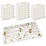 Mbsomnus 20pcs Plastic Buffet Catering Trays Reusable Buffet Trays with Lids Sandwich Platter Trays with Lids Sweet Treat for Party Food Cake Sushi Buffets(26x19x5cm - Floral Stripes)