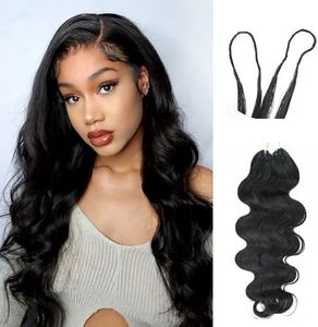 Body Wave Pre-Separated Crochet Hair Extensions Human Hair Knotless Pre-Separated Feather Crochet Braid Hair Extensions Natural Color 22 Inch 120g