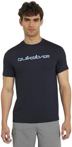 Quiksilver Men's Standard Swimwear Regular Fit UPF 50 Short Sleeve Sun Tee Rash Guard Shirt, Navy