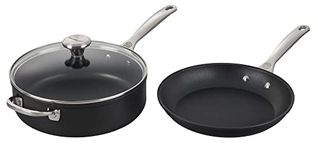 Le Creuset Toughened Nonstick PRO Cookware Set, 3 pc. (10" Fry Pan, 4.25 qt. Saute Pan with Lid),Gray