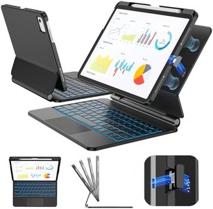SIBEITU Keyboard Case for iPad 11th Gen A16 (2025) & 10th Gen 10.9" (2022) with Smart Contact Connector, Detachable Case, Multi-Touch Trackpad, Floating Magnetic Stand, 7-Color Backlit Keyboard