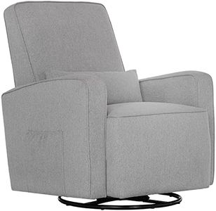 Evolur Holland Upholstered Swivel Glider in Light Grey