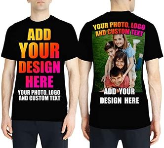 lepni.me T-Shirt pour Hommes Personnalisez Les Deux Faces Avant et Arrière en Imprimant Un Texte Personnalisé ou en Créant Votre Propre Image (L Noir Multicolore)