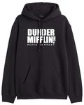 THE DUFFERS | Dunder Mifflin Hoodie The Office Tv Logo Unisex Cotton Hooded Sweatshirt Black