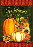 Toland Home Garden Welcome Gourds House Flag, Orange, 71.12x101.6x0.1 cm