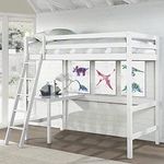 Hillsdale Furniture Caspian Double Loft Bed, Wood, White Orchid, Twin