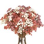 N&T NIETING Baby Breath Flowers Artificial, 10Pcs Fall Flowers Decor, Fake Plants Faux Flowers Real Touch for Wedding Party Bouquets Home Garden Fall Indoor Decoration (Autumn Pink)