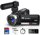 Delmodes Camcorder 4K 80MP Video Camera 18X Digital Zoom Vlogging Camera for YouTube IR Night Vision 3.0" IPS Screen Camcorder with 32GB SD Card, Microphone, Remote Control and 2 Batteries