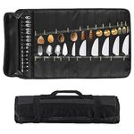 Zibuyu® Kitchen Cutlery Organizer Bag with 22 Slots Professional Chef Knife Roll Bag Anti Scratch Oxford Cloth Portable Traveling Cutlery Bag Professional Chef Accessories - Black