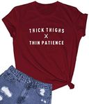 YITAN Women Graphic Cute Tshirts Printed Clothes Wine Red X-Large