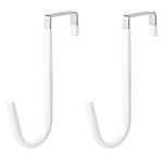 2 Pc Over Door Hanger Hook,Over The Door Hooks, Potty Seat Hook,Potty Hook for Kids,Soft Rubber Surface Design to Prevent Article Scratches.(White)