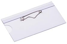 EUROPEL Name Badge Holders with Safety Pin & Blank Card Insert Sheets (Pack of 24) - Horizontal ID Card Holder for School, Colleges, Offices & Corporate Event - 75 x 40 mm, 121263