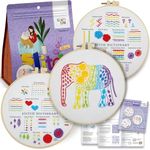 Learn 30 Stitches Elephant Embroidery kit for Beginners Embroidery kit with Stamped Embroidery Patterns. Embroidery Kits. Embroidery Starter Kit. Needlepoint Cross Stitch Kit for Kids & Adults