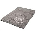 Bunty Grey Soft Microfibre Pet Dog Puppy Cat Mat Bed Deep Pile Mud Dirt Liquid Catcher Indoor Doormat Rug Absorbent Muddy Wet Paws, XX-Large, 118cm x 76.5cm