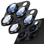 Wumigoo Camera Lens Protector for iPhone 16 Pro Max/16 Pro/iPhone 15 Pro Max/15 Pro/iPhone 14 Pro Max/14 Pro, Aluminum Alloy Sapphire Glass Camera Screen Cover, Case Friendly- Black Titanium, 2 Pack