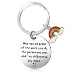 Ouligay Thank You Keyring Thank You Gifts for Teacher Keyring Employee Appreciation Gifts for Nurse Mentor Social Worker Teaching Assistant May You Be Proud of The Work You Do Keychain