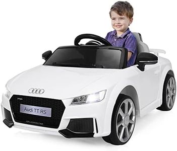 Maxmass 12V Kids Electric Car, Licensed Audi TTRS Battery Powered Ride on Car with Remote Control, Horn, LED Lights, Music, USB, MP3, Children Electric Vehicle Toy Car for 37-96 Months (White)