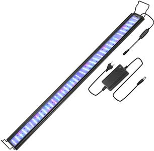 Izrielar 45W Éclairage d'Aquarium LED RGB 107-130 CM, Lampe Dimmable Plein Spectre Avec Minuterie Pour Algues Et Poissons