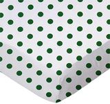 SheetWorld Fitted Portable/Mini Crib Sheet - Hunter Green Polka Dots - Made in USA