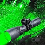 TOPHUNT TC10 Green Hunting Flashlight - 1312 Yards LED Green Light - Powerful Tactical Flashlight for Hunting - 1800 Lumens, IPX68 Waterproof